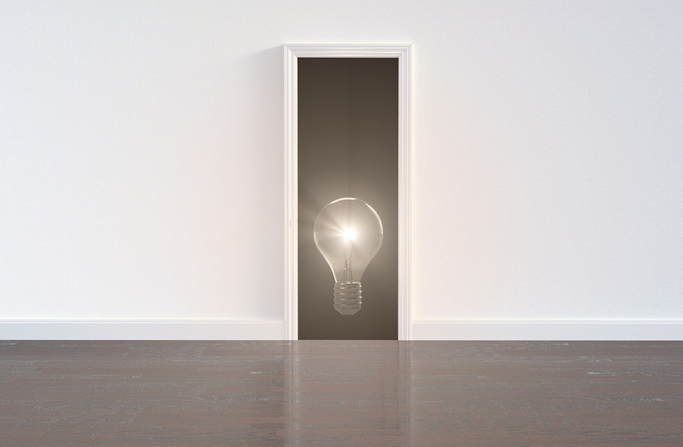 žiarovka, nápad, dvere